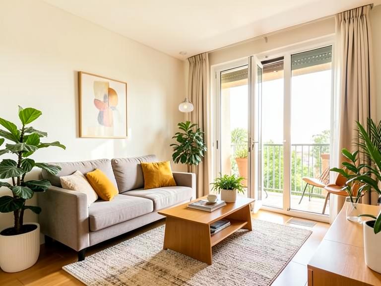 Salón luminoso de una vivienda